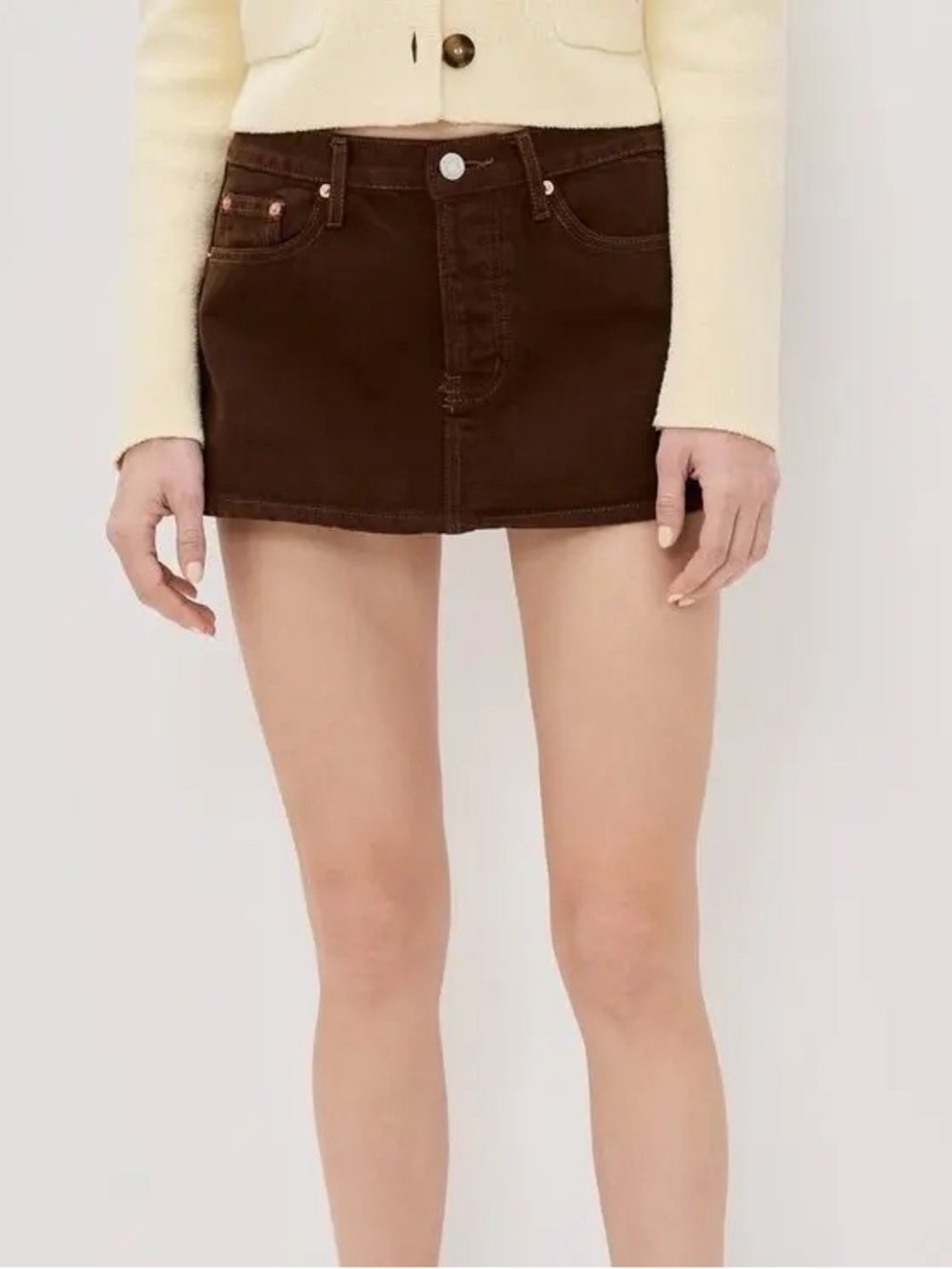 PARKE Finished Denim Mini Skirt